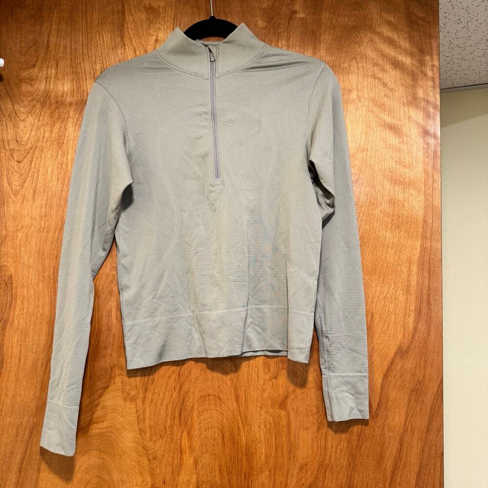 Lululemon Swiftly Relaxed Half Zip Pullover Gull Gray White Size 4